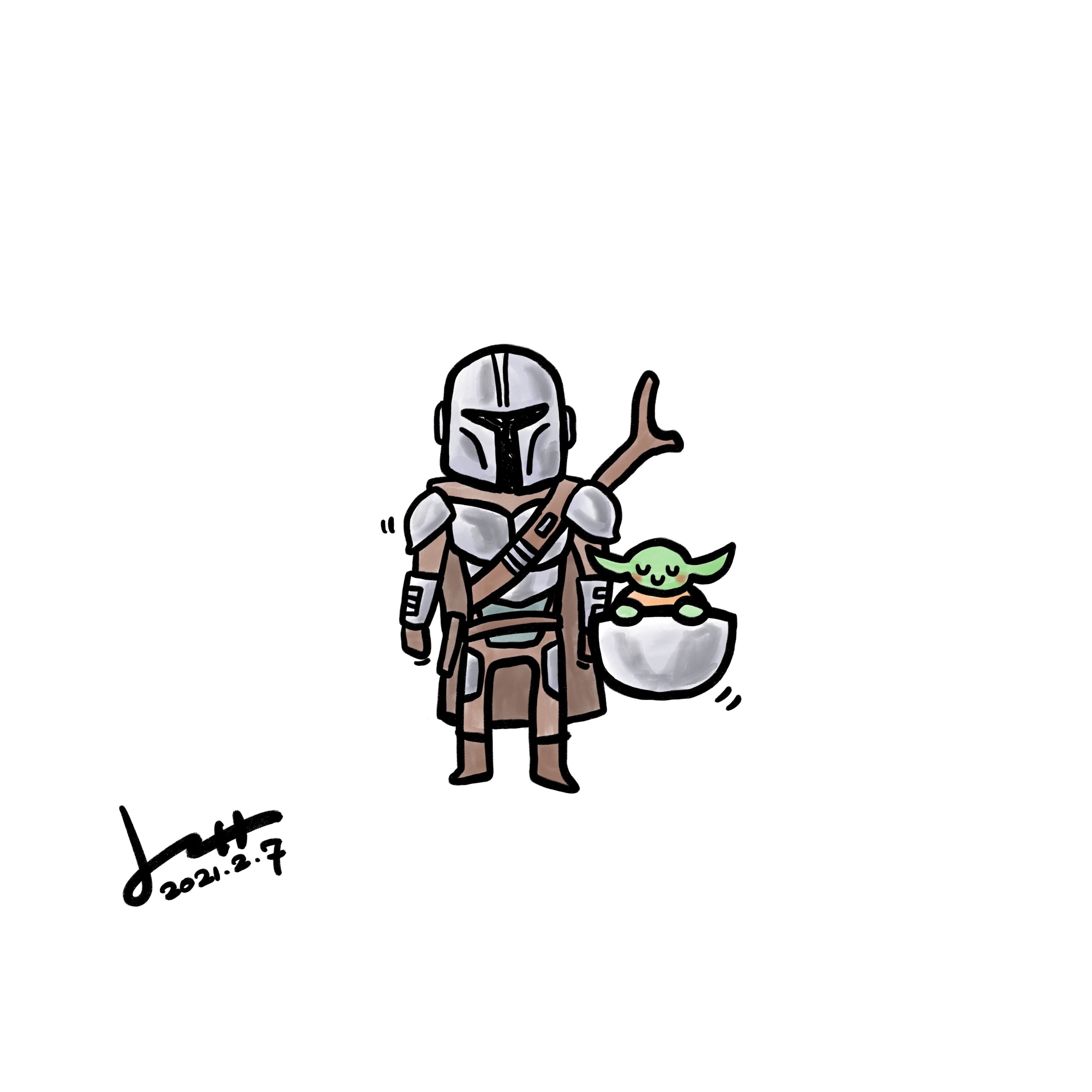 Din Djarin & Grogu Drawings MarchBox